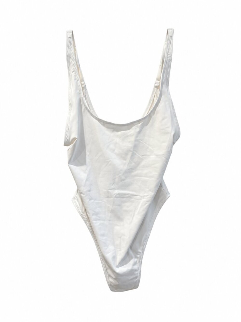 SKIMS White Scoop Neck One Piece Swimsuit Bodysuit Size Large